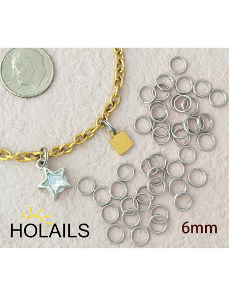 100 Anillos de Salto Doble Abierto HOLAILS Acero Inoxidable 100 Anillos de Salto Doble Abierto HOLAILS Acero Inoxidable