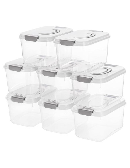 Contenedores de Almacenamiento Elsjoy 8 Piezas 5.5 Qt Plástico Contenedores de Almacenamiento Elsjoy 8 Piezas 5.5 Qt Plástico