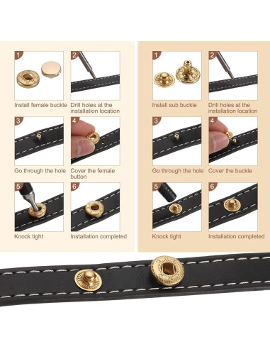 Kit de Broches a Presión de Cuero HARFINGTON 25 Set 12.5mm Bronce