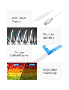 Tira de Luz LED COB 5M Blanca Fría USB Samsion 320 LEDs/M 2
