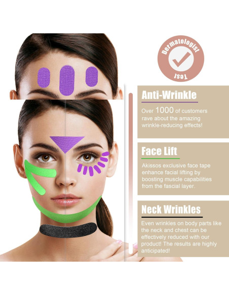 Cinta Kinesiológica Facial Akissos 2.5cm x 5m - Antiarrugas Cinta Kinesiológica Facial Akissos 2.5cm x 5m - Antiarrugas