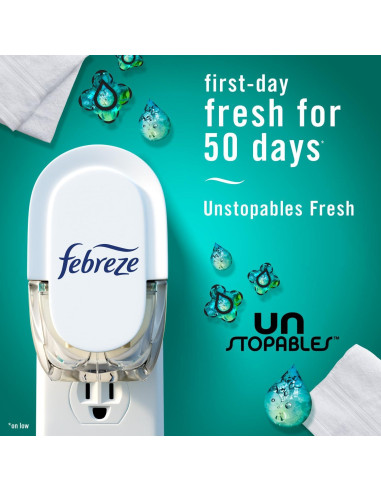 Kit de Ambientador Febreze Plug In con 2 Recargas Unstopables
