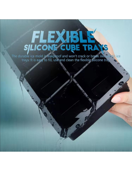 Bandeja de Hielo de Silicona DUTHINGS - 2 Moldes Grandes 16 Cubos Bandeja de Hielo de Silicona DUTHINGS - 2 Moldes Grandes 16 Cubos