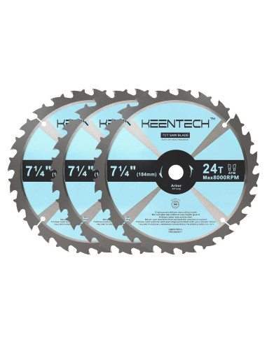 Hoja de Sierra Circular KEENTECH 24T Paquete de 3 185mm
