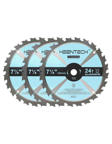 Hoja de Sierra Circular KEENTECH 24T Paquete de 3 185mm Hoja de Sierra Circular KEENTECH 24T Paquete de 3 185mm