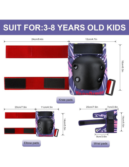 Conjunto de Rodilleras y Codilleras YOOXARMOR para Niños 3-8 Años Conjunto de Rodilleras y Codilleras YOOXARMOR para Niños 3-8 Años