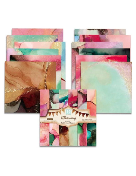 Papel de Scrapbook Rosa Mármol iKammo 30x30 cm - 24 Hojas Papel de Scrapbook Rosa Mármol iKammo 30x30 cm - 24 Hojas