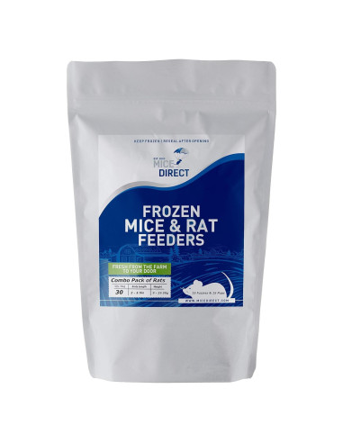 Paquete Congelado de 30 Ratas Fuzzies y Pups MiceDirect 5-8.9 cm