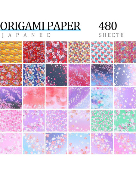 480 Hojas Papel de Origami Japonés Doble Cara 15x15 cm Lincia 480 Hojas Papel de Origami Japonés Doble Cara 15x15 cm Lincia