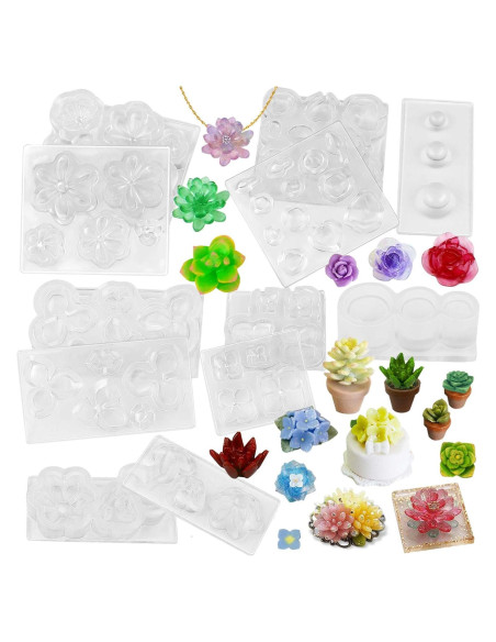 Conjunto de Moldes de Silicona FUNSHOWCASE para Joyería y Miniaturas Conjunto de Moldes de Silicona FUNSHOWCASE para Joyería y Miniaturas