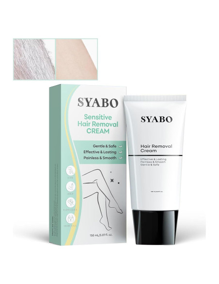 Crema Depilatoria para Piel Sensible SYABO 148 ml - Indolora Crema Depilatoria para Piel Sensible SYABO 148 ml - Indolora
