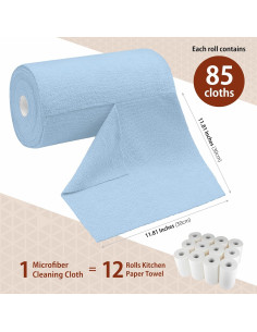 Paquete de 85 paños de limpieza microfibra H4N 30x30 cm Azul 2