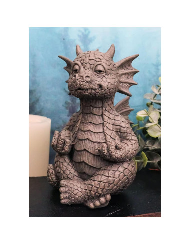 Estatua de Dragón Meditador Ebros 12.7 cm Resina Decorativa