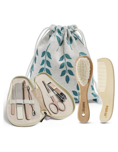 Set de Cuidado para Bebés haakaa: Cepillo, Peine y Manicura