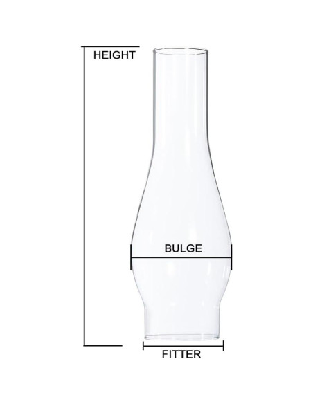 Chimenea de Vidrio Transparente B&P Lamp 8.89 cm Vintage Chimenea de Vidrio Transparente B&P Lamp 8.89 cm Vintage
