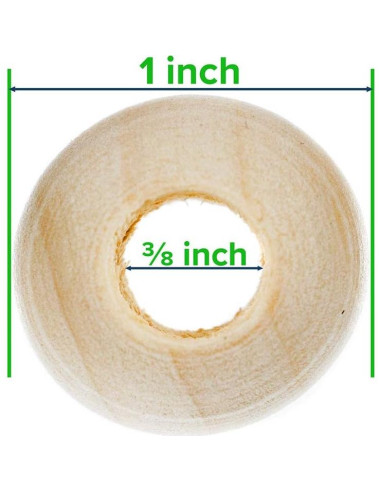 Perlas de Madera Natural Paracord Planet 25 mm - Paquete de 50