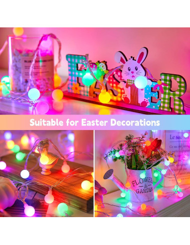 Luces de Cuerda de Globo Pastel Minetom 14m 100 LED USB