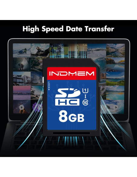 Tarjeta SD INDMEM 8GB Paquete de 2 UHS-I Clase 10 SDHC Tarjeta SD INDMEM 8GB Paquete de 2 UHS-I Clase 10 SDHC