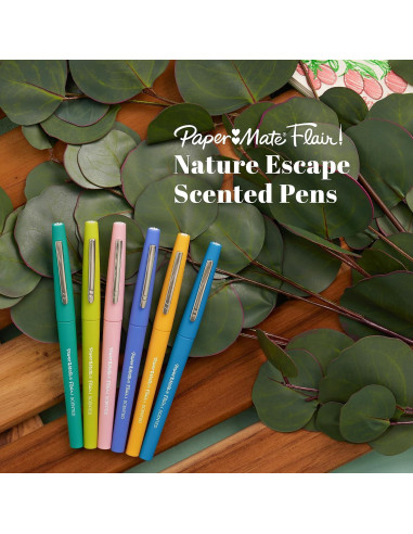 Bolígrafos Aromatizados Paper Mate Flair Escape Natural 16 Colores