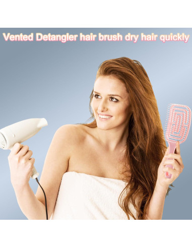 Conjunto de Cepillos para el Cabello DUAIU 12PCS Rosa