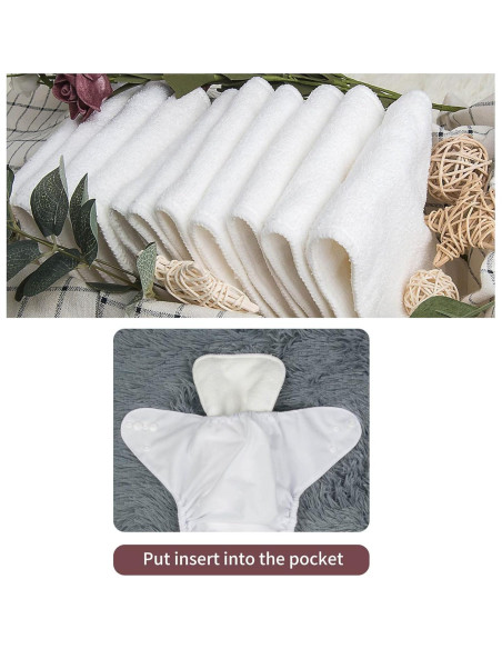 Pañal de Tela ALVABABY Ajustable 6 Paquetes con 12 Inserciones Pañal de Tela ALVABABY Ajustable 6 Paquetes con 12 Inserciones