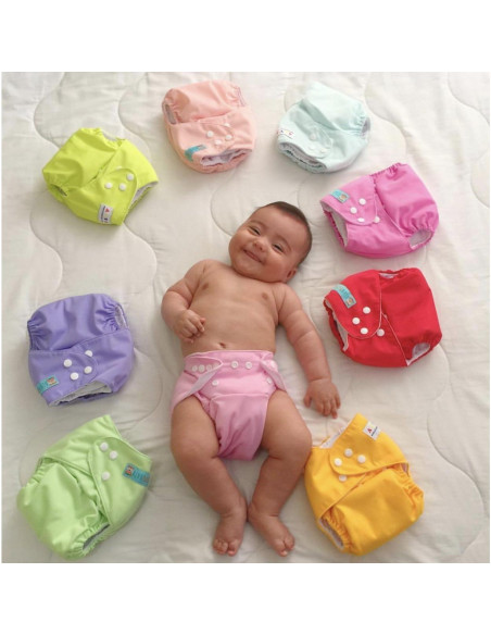 Pañal de Tela ALVABABY Ajustable 6 Paquetes con 12 Inserciones Pañal de Tela ALVABABY Ajustable 6 Paquetes con 12 Inserciones