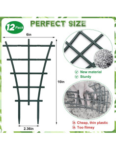 Paquete de 12 enrejados apilables SYWHXY para plantas 25x15cm 2