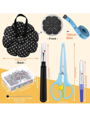 Kit de Alfileres de Coser Multicolor 300 Piezas 32mm ZLULARY
