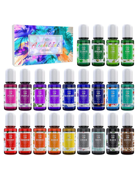 Juego de Tintas de Alcohol Limino - 22 Colores x 10ml Juego de Tintas de Alcohol Limino - 22 Colores x 10ml
