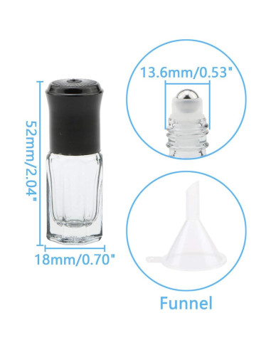 Botellas Roll-on de Vidrio Newzoll 3ml 8 Piezas Anti-UV