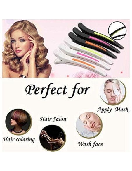 Set de 6 Clips de Plástico Antideslizantes Liasun para Cabello Set de 6 Clips de Plástico Antideslizantes Liasun para Cabello