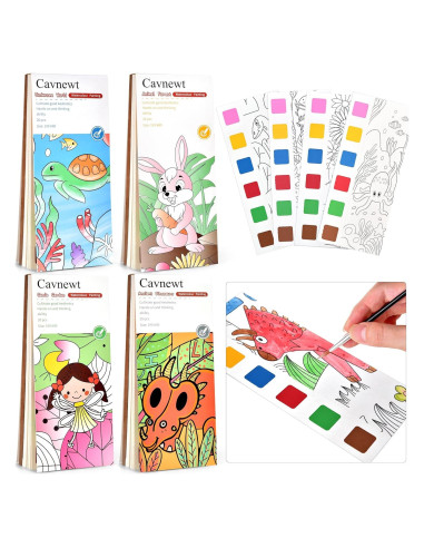Set de Pintura Acuarela Cavnewt 4Pack para Niños