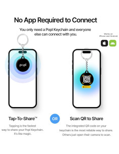 Tarjeta de Visita Digital Popl Keychain NFC - QR Negro - 18g 2