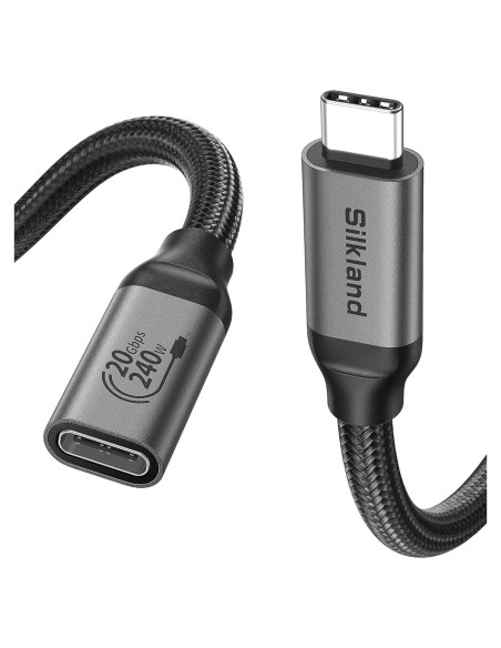 Cable Extensión USB C Silkland 1.5m 20Gbps 240W 4K@60Hz Cable Extensión USB C Silkland 1.5m 20Gbps 240W 4K@60Hz