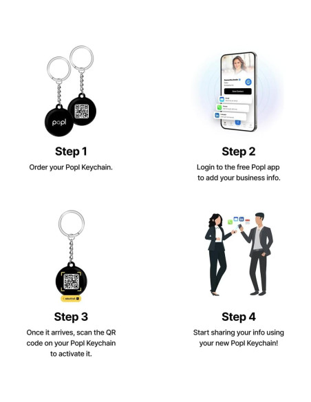Tarjeta de Visita Digital Popl Keychain NFC - QR Negro - 18g Tarjeta de Visita Digital Popl Keychain NFC - QR Negro - 18g