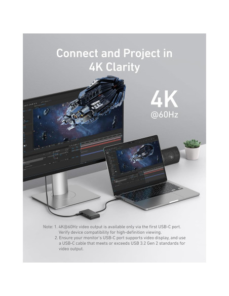 Hub USB-C Anker A8340 4 Puertos 10Gbps 100W Carga Rápida Hub USB-C Anker A8340 4 Puertos 10Gbps 100W Carga Rápida