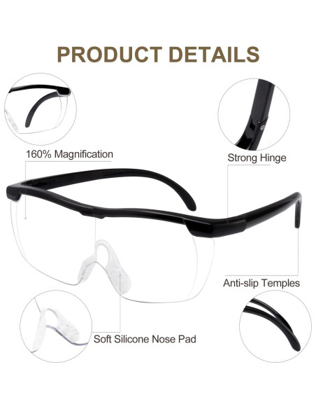 Gafas de Aumento OKH 1.6X Manos Libres para Manualidades Gafas de Aumento OKH 1.6X Manos Libres para Manualidades