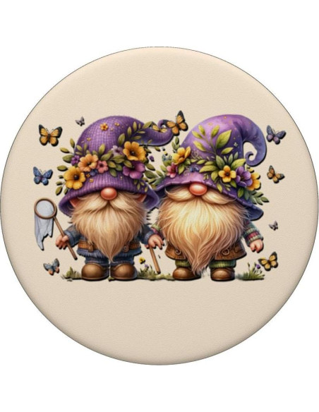 Gnomos Morados con Redes de Mariposas PopSockets Estándar Gnomos Morados con Redes de Mariposas PopSockets Estándar