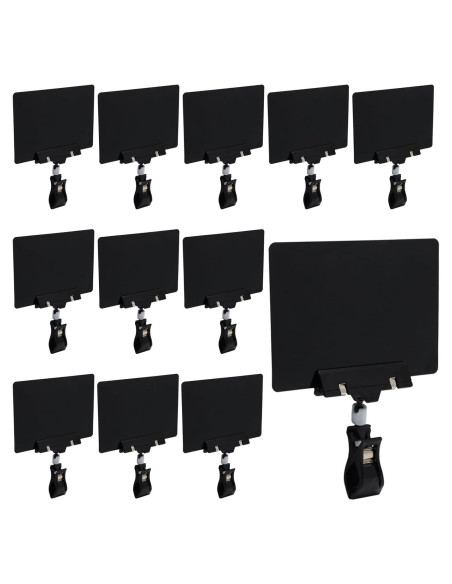 Mini Carteles de Pizarra Biaungdo 12 Pcs con Clips Rotativos Mini Carteles de Pizarra Biaungdo 12 Pcs con Clips Rotativos