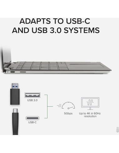 Adaptador Doble Monitor 4K Plugable USBC-6950U HDMI/DisplayPort