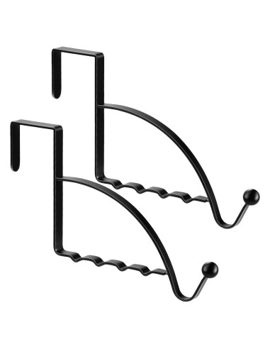Ganchos sobre la puerta Hotop 2 Pcs Negro para Ropa y Accesorios