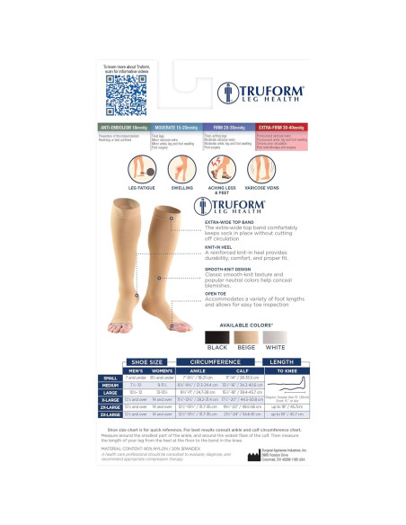 Medias de Compresión Truform 0845 30-40 mmHg Unisex Beige Pequeño Medias de Compresión Truform 0845 30-40 mmHg Unisex Beige Pequeño