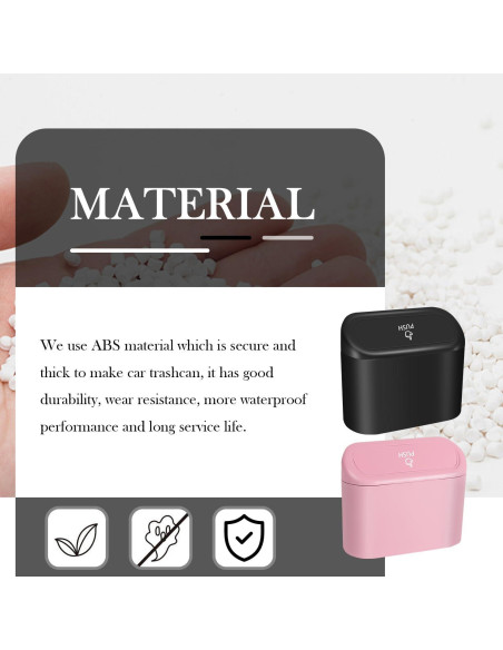 Cubo de Basura para Automóvil YGDMD Negro con Tapa y Gancho Cubo de Basura para Automóvil YGDMD Negro con Tapa y Gancho