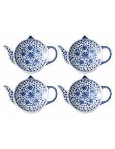 Soporte para Bolsas de Té de Porcelana Azul Sizikato - 4 Piezas