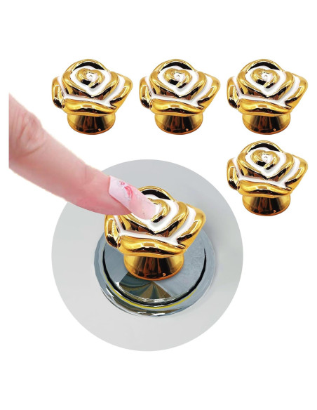 4 Piezas Botón de Tanque de Inodoro Oro XQIGI - Accesorio Decorativo 4 Piezas Botón de Tanque de Inodoro Oro XQIGI - Accesorio Decorativo