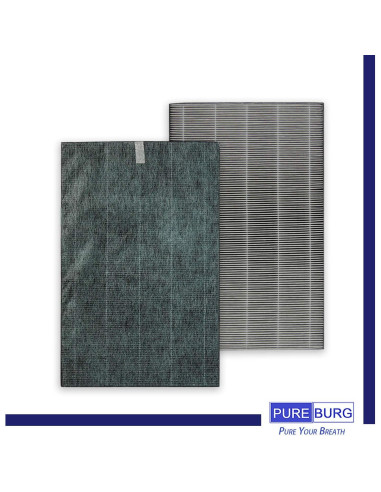 Juego de Filtros de Reemplazo PUREBURG para Purificador Sharp KC-850U
