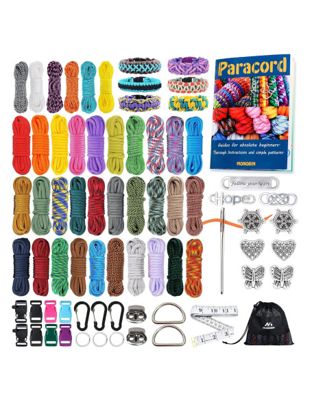 Kit de Pulseras de Paracord MONOBIN - 36 Colores y Accesorios Kit de Pulseras de Paracord MONOBIN - 36 Colores y Accesorios