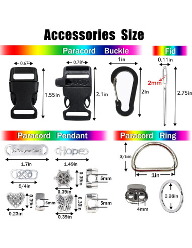 Kit de Pulseras de Paracord MONOBIN - 36 Colores y Accesorios