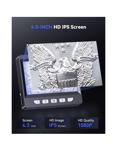 Microscopio Digital AOPICK 1000X con Pantalla LCD 4.3" - Negro