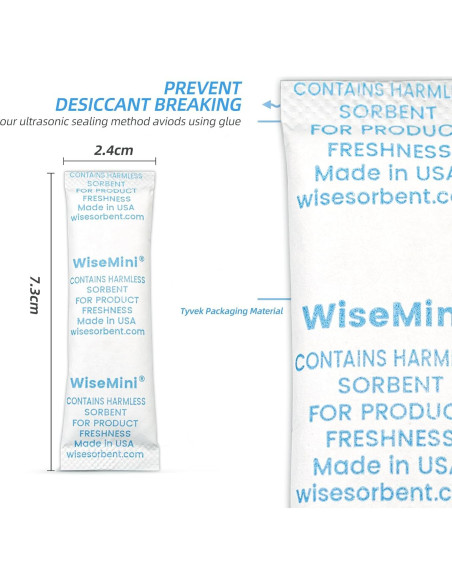 100 Paquetes de Gel de Sílice 5g Wisesorbent para Alimentos 100 Paquetes de Gel de Sílice 5g Wisesorbent para Alimentos
